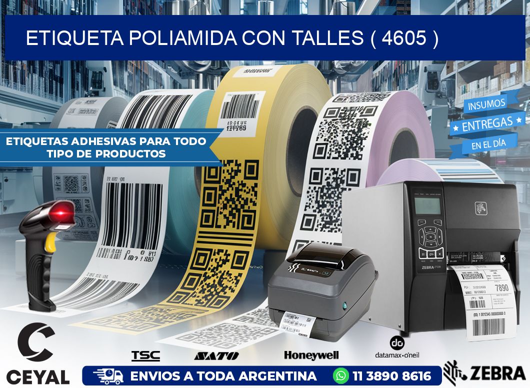 ETIQUETA POLIAMIDA CON TALLES ( 4605 )