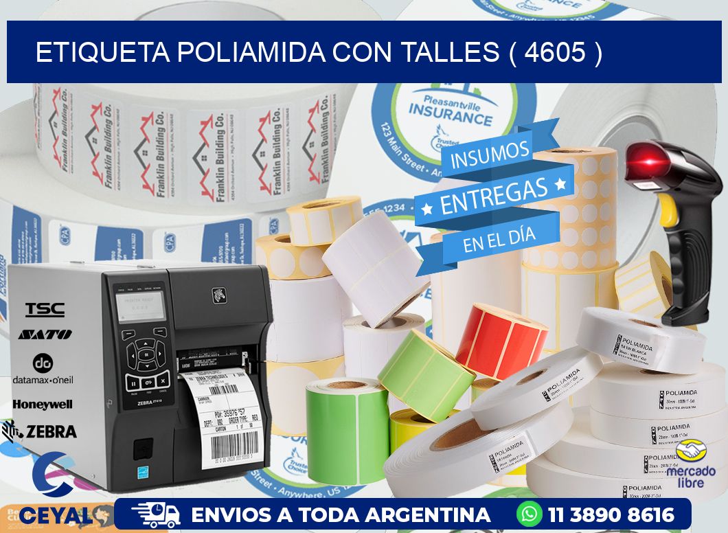 ETIQUETA POLIAMIDA CON TALLES ( 4605 )