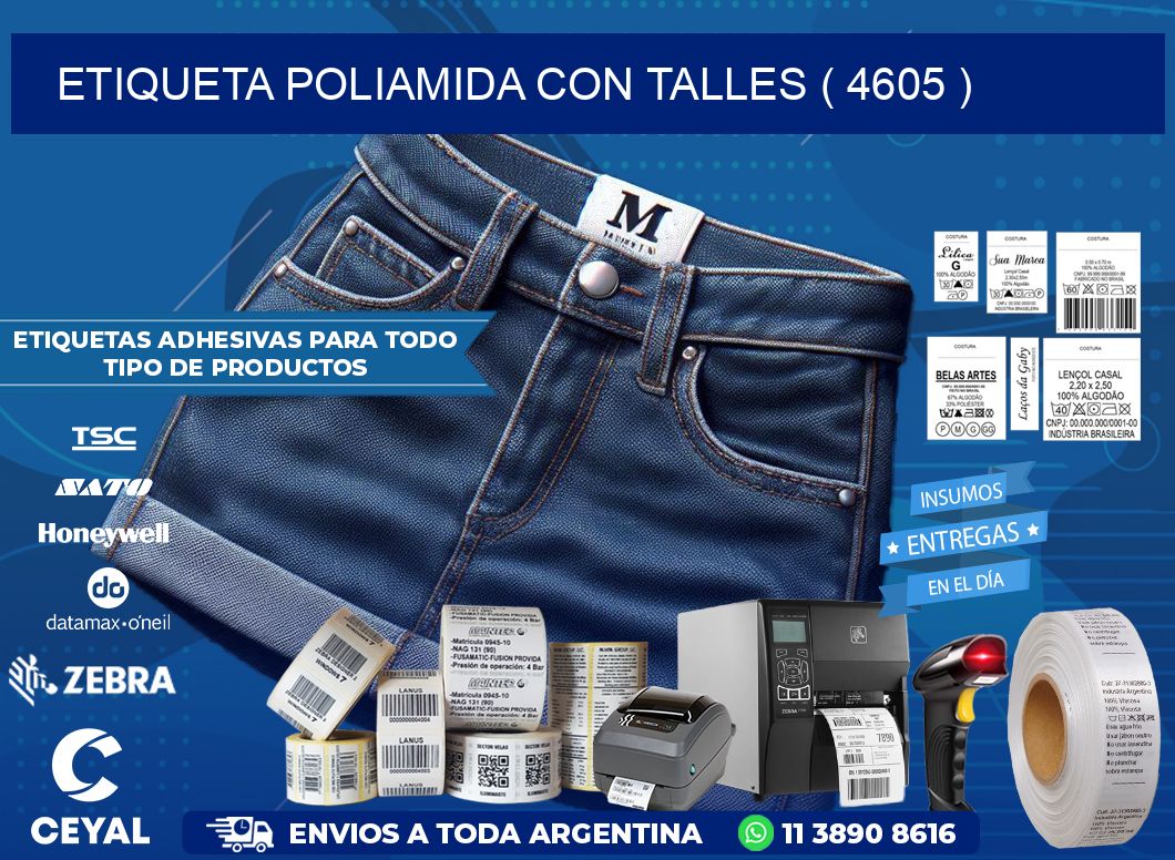 ETIQUETA POLIAMIDA CON TALLES ( 4605 )