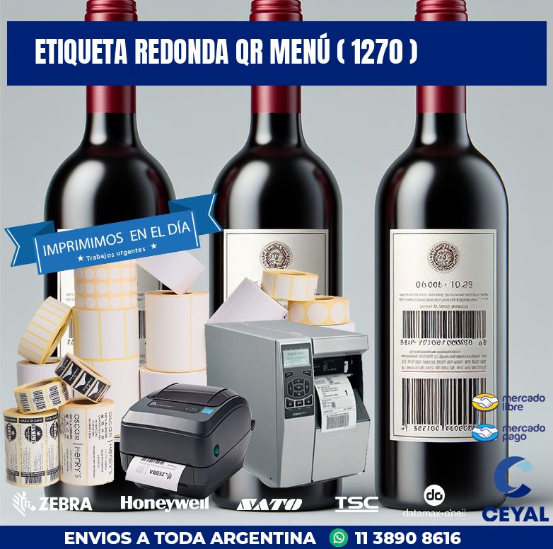 ETIQUETA REDONDA QR MENÚ ( 1270 )