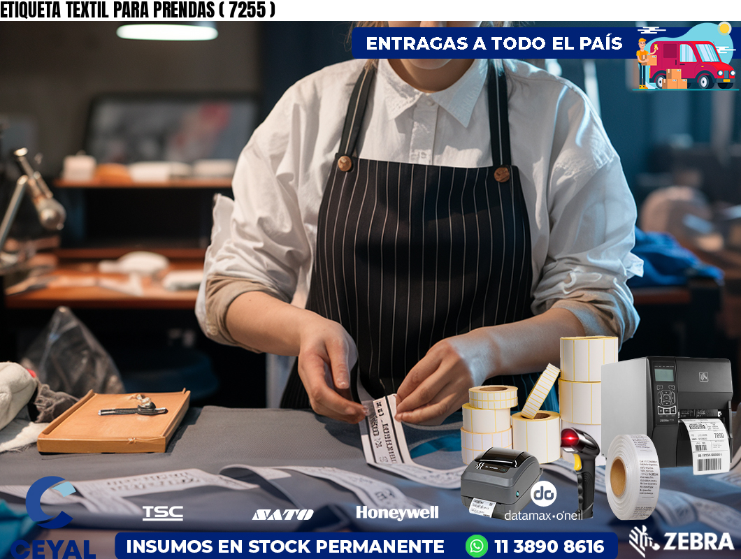 ETIQUETA TEXTIL PARA PRENDAS ( 7255 )