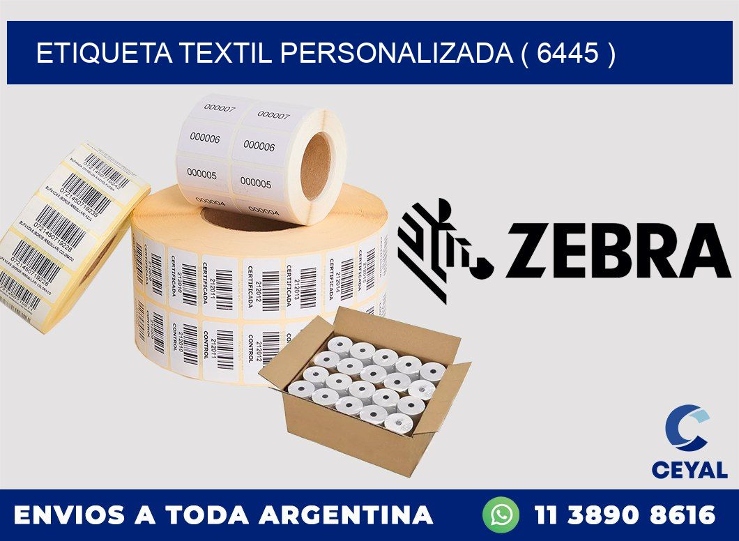 ETIQUETA TEXTIL PERSONALIZADA ( 6445 )