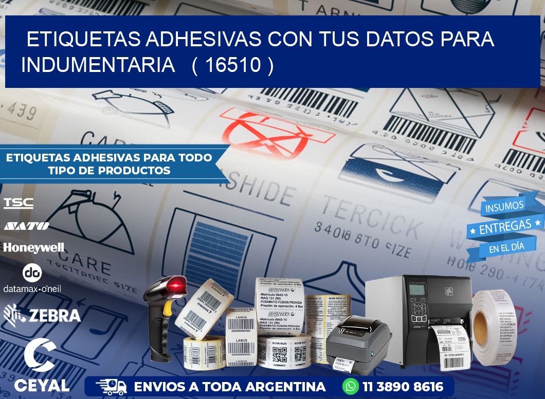 ETIQUETAS ADHESIVAS CON TUS DATOS PARA INDUMENTARIA   ( 16510 )