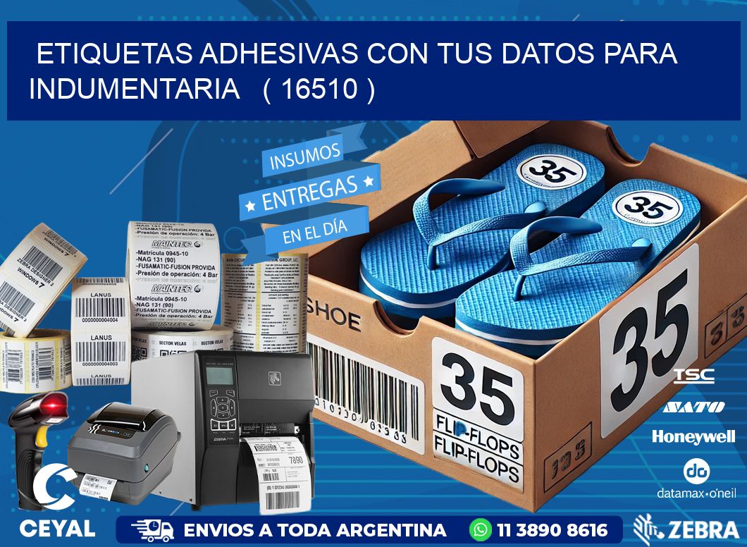 ETIQUETAS ADHESIVAS CON TUS DATOS PARA INDUMENTARIA   ( 16510 )