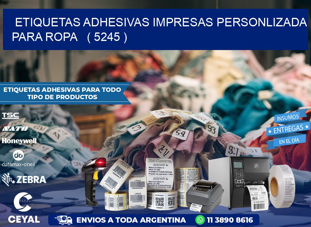 ETIQUETAS ADHESIVAS IMPRESAS PERSONLIZADA PARA ROPA   ( 5245 )