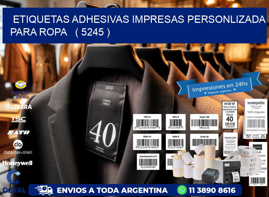 ETIQUETAS ADHESIVAS IMPRESAS PERSONLIZADA PARA ROPA   ( 5245 )