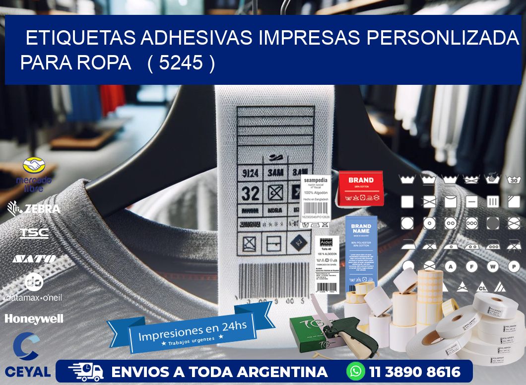 ETIQUETAS ADHESIVAS IMPRESAS PERSONLIZADA PARA ROPA   ( 5245 )