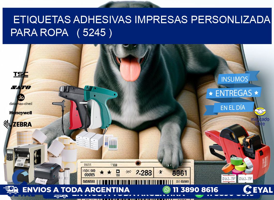 ETIQUETAS ADHESIVAS IMPRESAS PERSONLIZADA PARA ROPA   ( 5245 )