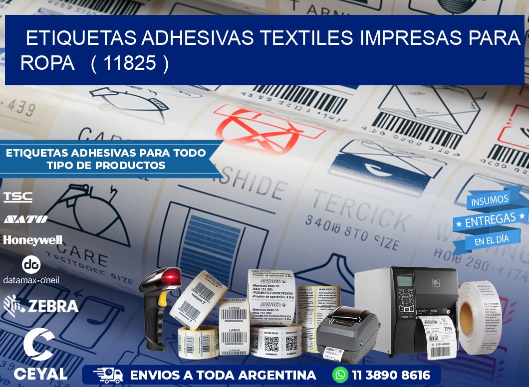ETIQUETAS ADHESIVAS TEXTILES IMPRESAS PARA ROPA   ( 11825 )
