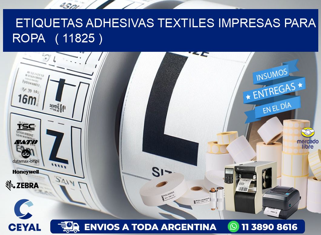 ETIQUETAS ADHESIVAS TEXTILES IMPRESAS PARA ROPA   ( 11825 )
