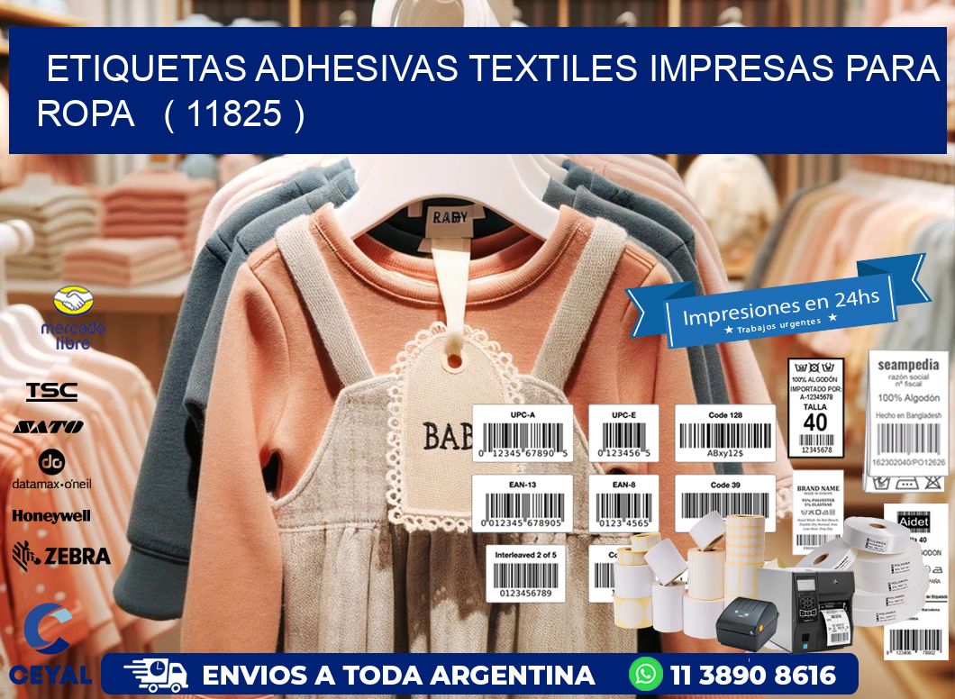 ETIQUETAS ADHESIVAS TEXTILES IMPRESAS PARA ROPA   ( 11825 )