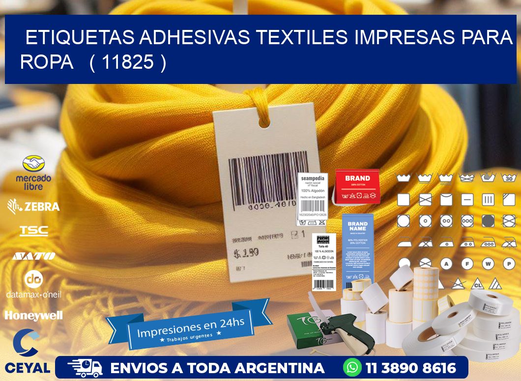ETIQUETAS ADHESIVAS TEXTILES IMPRESAS PARA ROPA   ( 11825 )