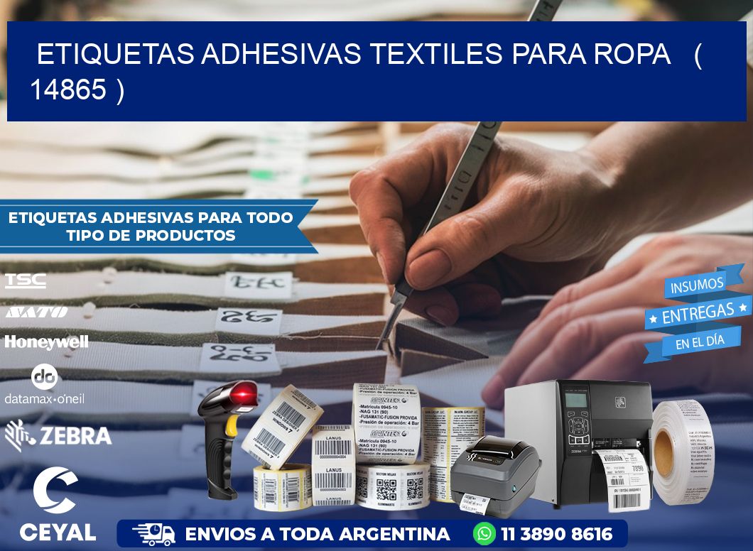 ETIQUETAS ADHESIVAS TEXTILES PARA ROPA   ( 14865 )