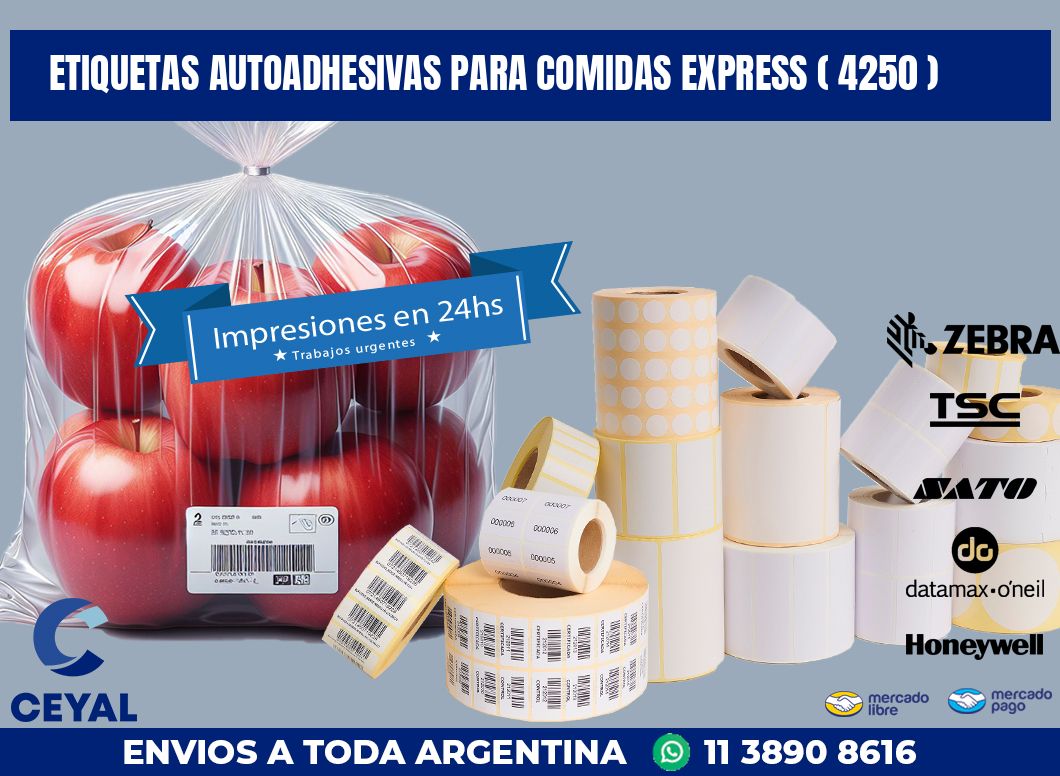 ETIQUETAS AUTOADHESIVAS PARA COMIDAS EXPRESS ( 4250 )