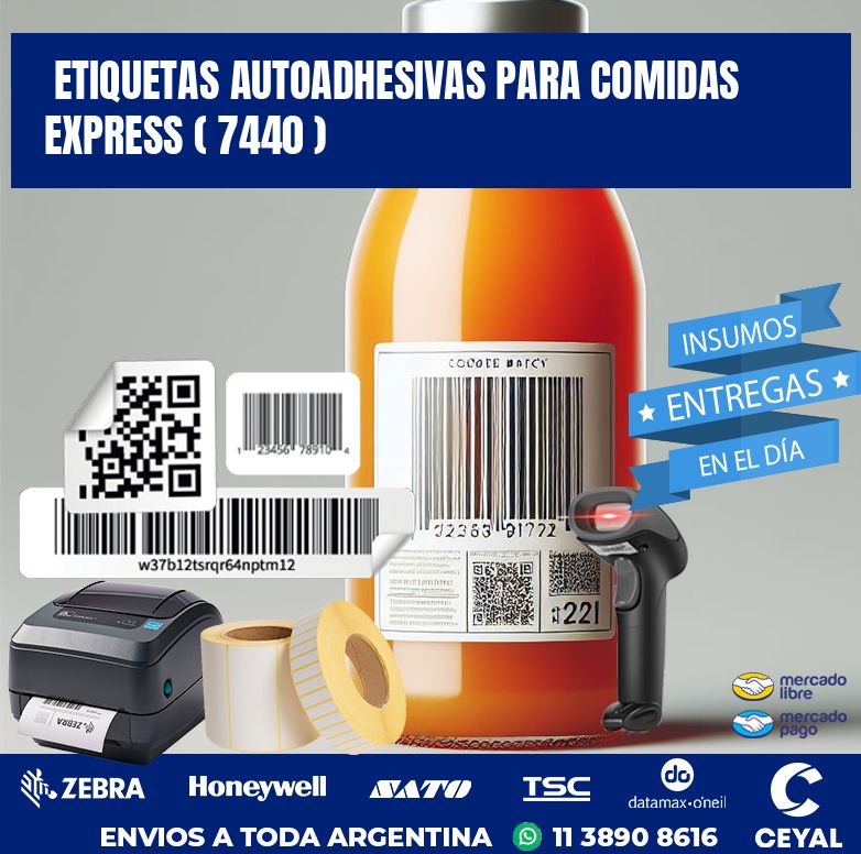 ETIQUETAS AUTOADHESIVAS PARA COMIDAS EXPRESS ( 7440 )
