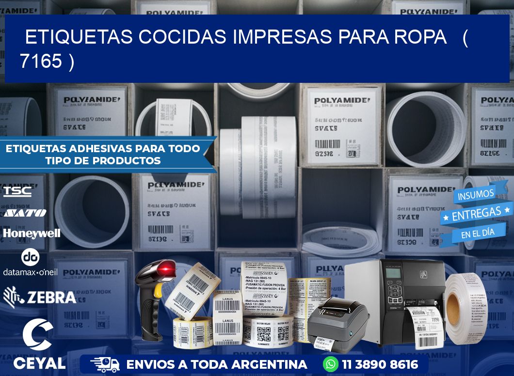 ETIQUETAS COCIDAS IMPRESAS PARA ROPA   ( 7165 )