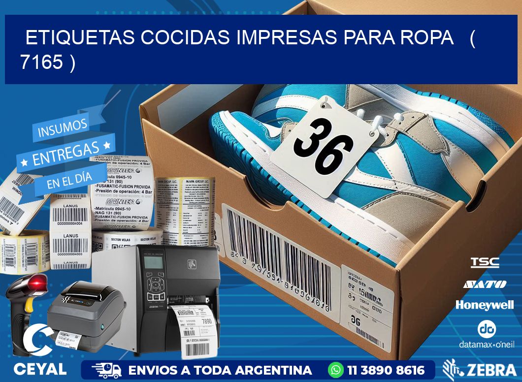 ETIQUETAS COCIDAS IMPRESAS PARA ROPA ( 7165 )