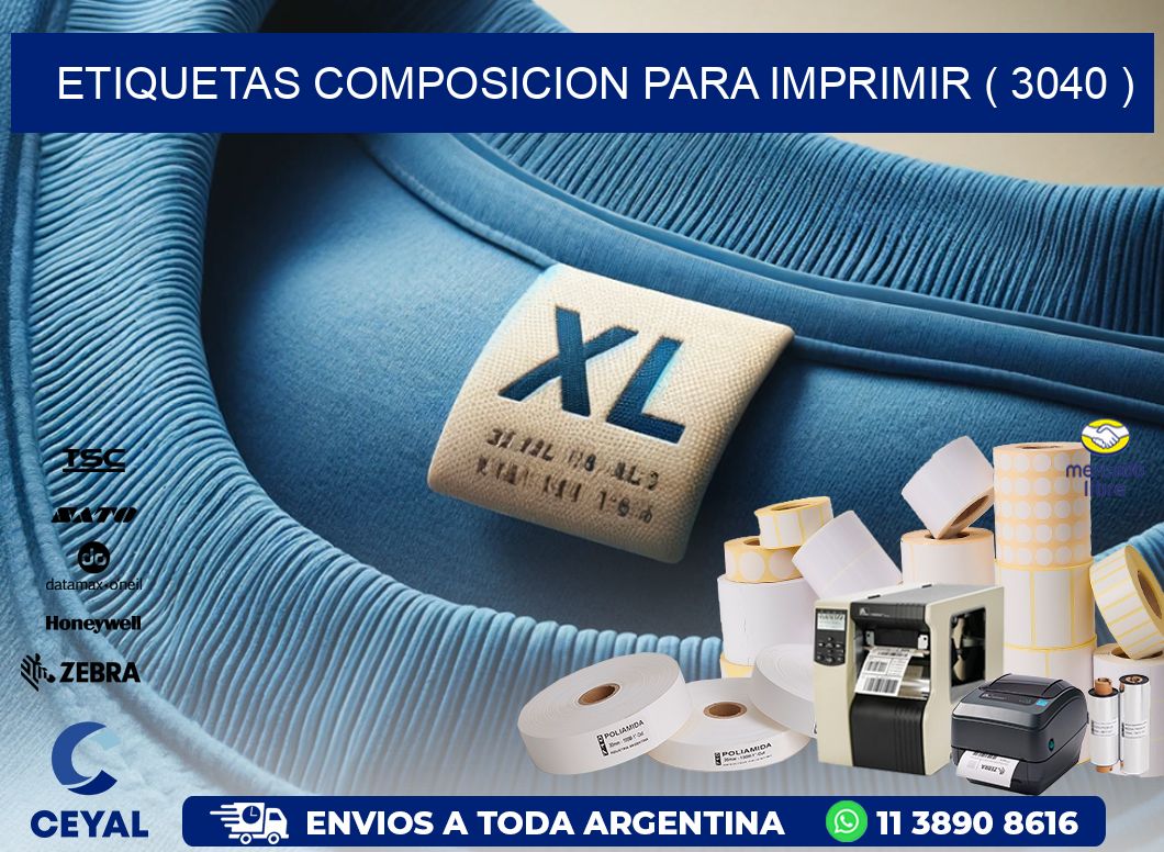 ETIQUETAS COMPOSICION PARA IMPRIMIR ( 3040 )