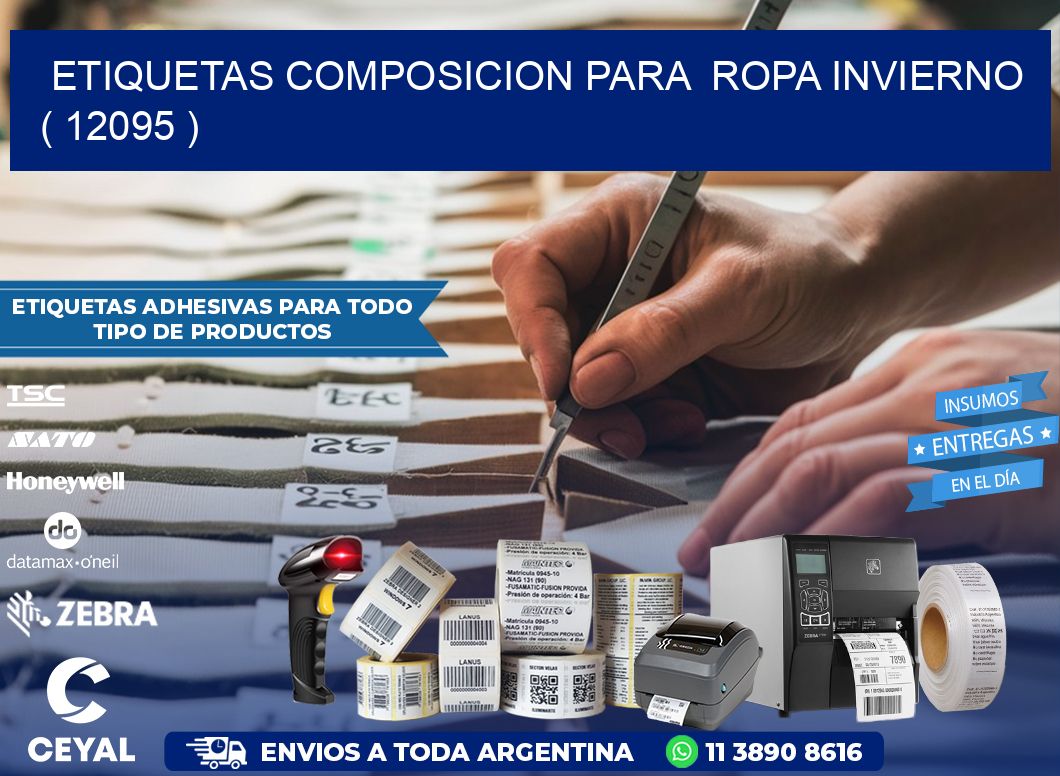 ETIQUETAS COMPOSICION PARA  ROPA INVIERNO   ( 12095 )