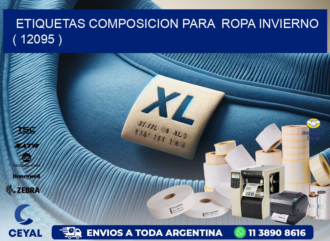 ETIQUETAS COMPOSICION PARA  ROPA INVIERNO   ( 12095 )