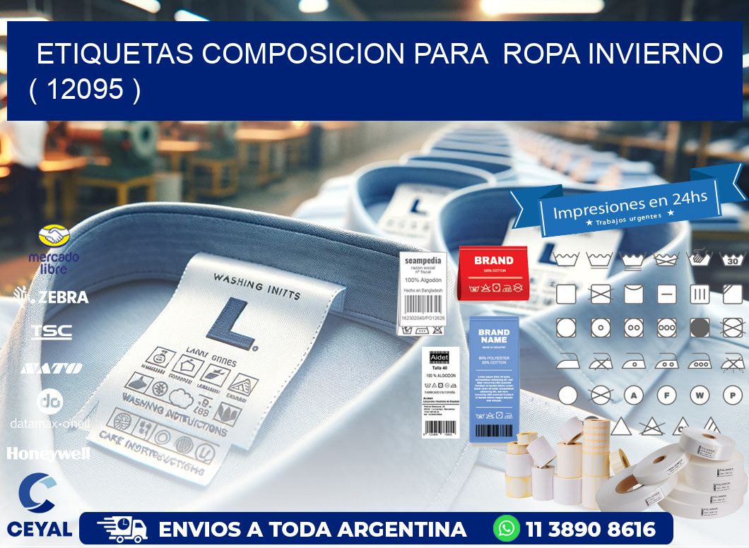 ETIQUETAS COMPOSICION PARA  ROPA INVIERNO   ( 12095 )
