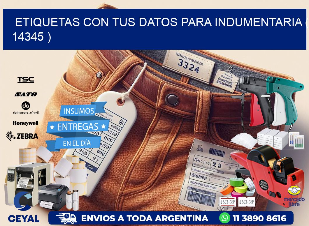 ETIQUETAS CON TUS DATOS PARA INDUMENTARIA ( 14345 )