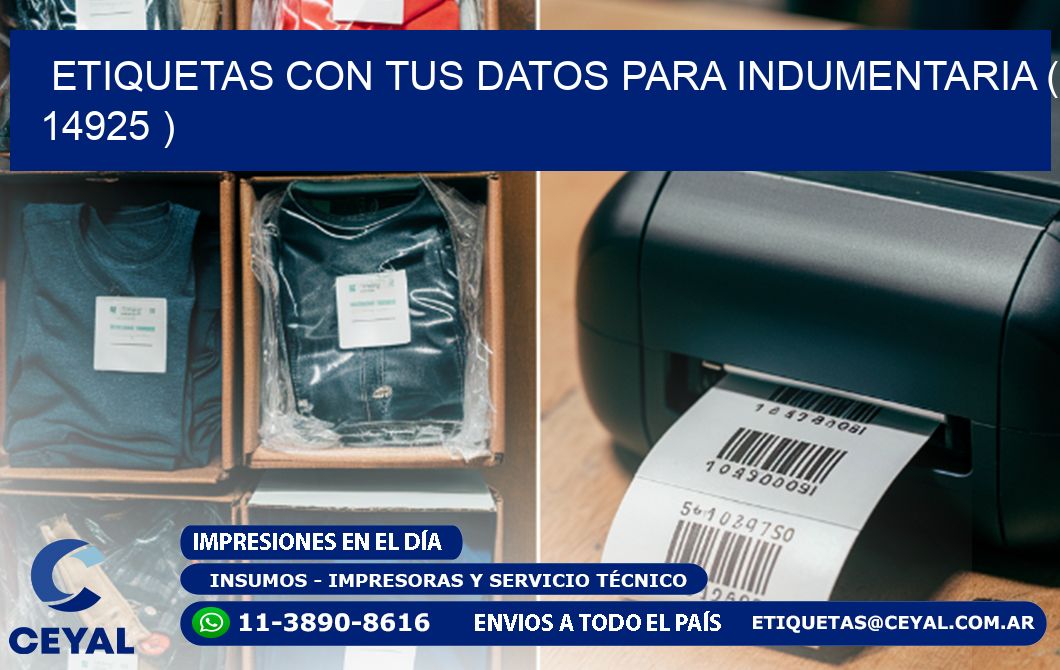 ETIQUETAS CON TUS DATOS PARA INDUMENTARIA ( 14925 )