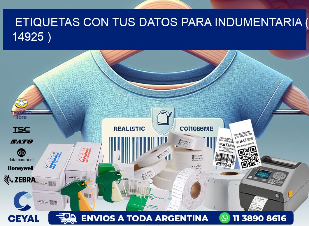ETIQUETAS CON TUS DATOS PARA INDUMENTARIA ( 14925 )