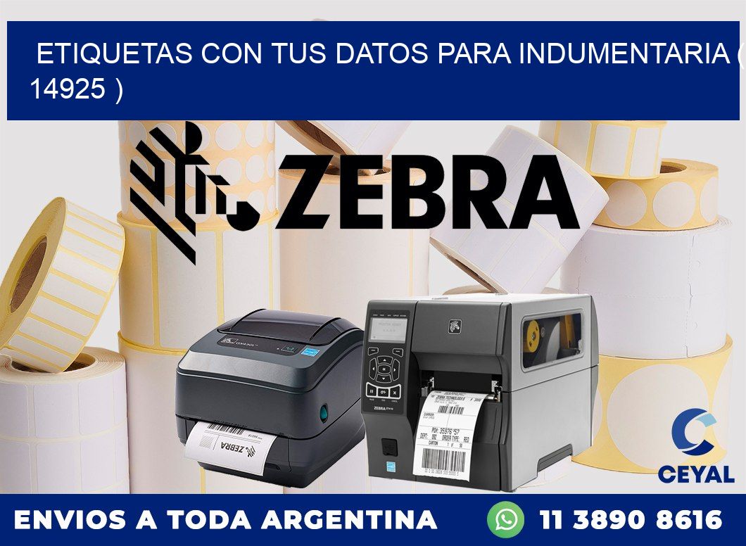 ETIQUETAS CON TUS DATOS PARA INDUMENTARIA ( 14925 )
