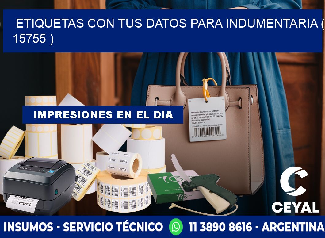 ETIQUETAS CON TUS DATOS PARA INDUMENTARIA ( 15755 )