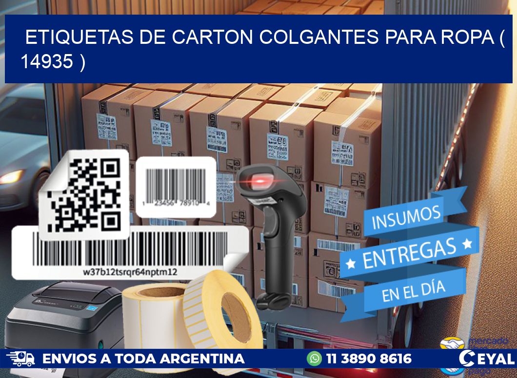 ETIQUETAS DE CARTON COLGANTES PARA ROPA ( 14935 )