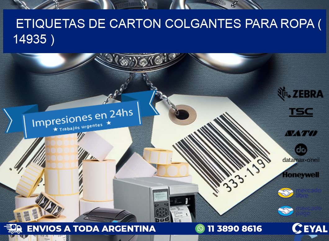 ETIQUETAS DE CARTON COLGANTES PARA ROPA ( 14935 )