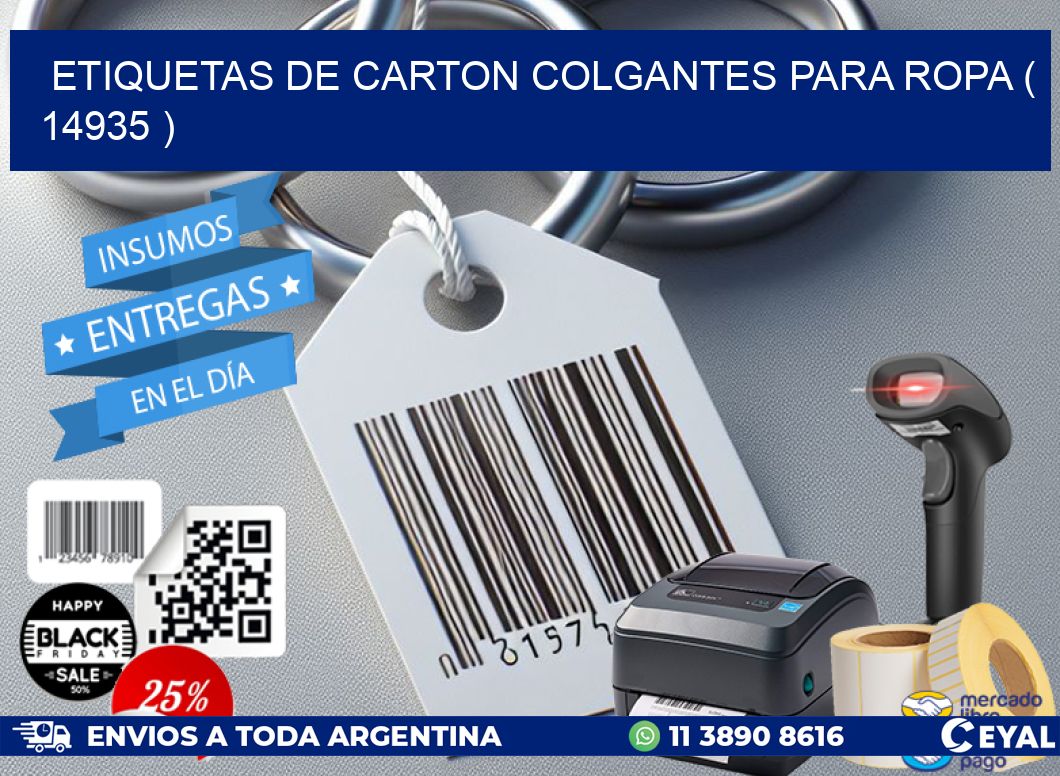 ETIQUETAS DE CARTON COLGANTES PARA ROPA ( 14935 )