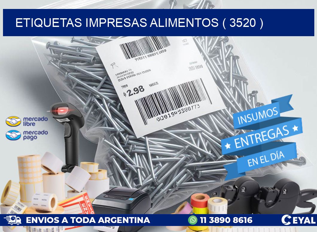 ETIQUETAS IMPRESAS ALIMENTOS ( 3520 )