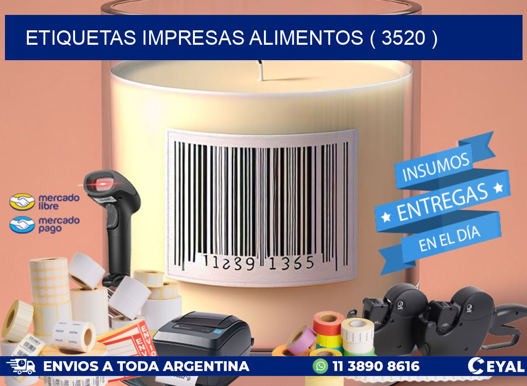 ETIQUETAS IMPRESAS ALIMENTOS ( 3520 )