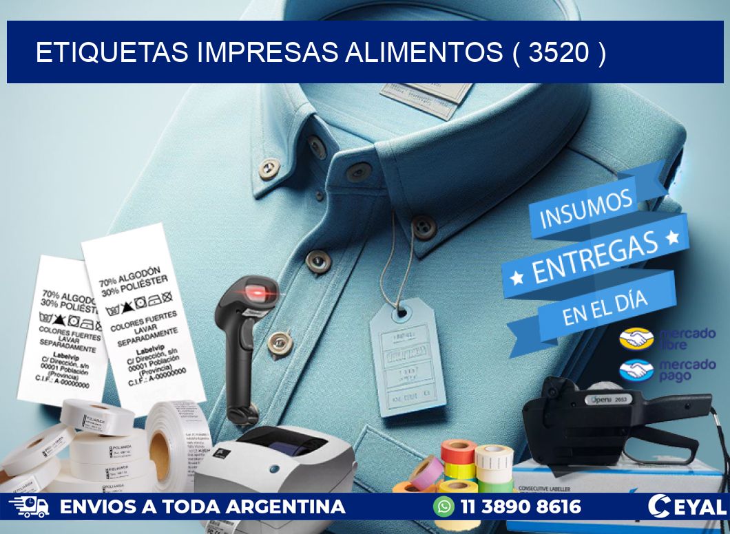 ETIQUETAS IMPRESAS ALIMENTOS ( 3520 )