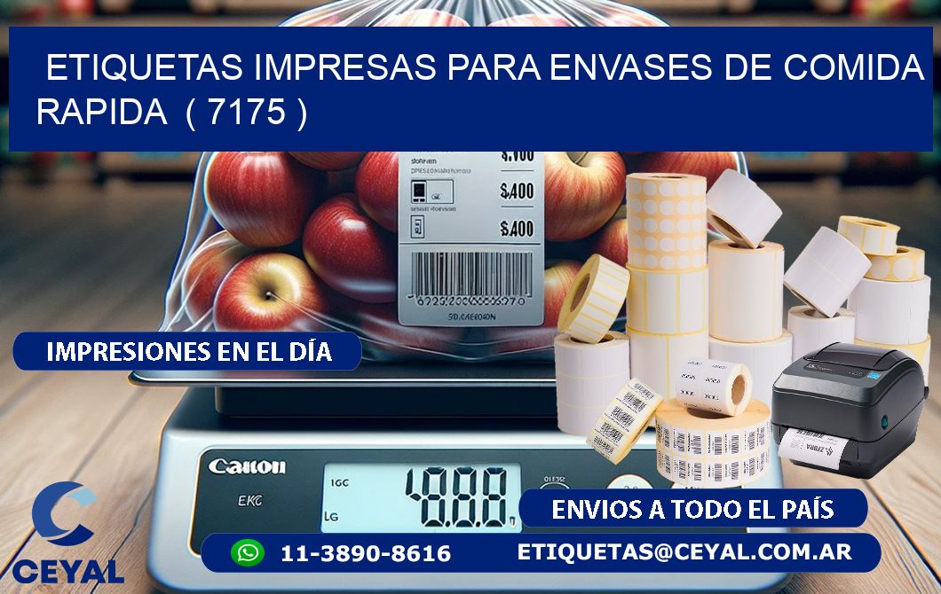 ETIQUETAS IMPRESAS PARA ENVASES DE COMIDA RAPIDA ( 7175 )