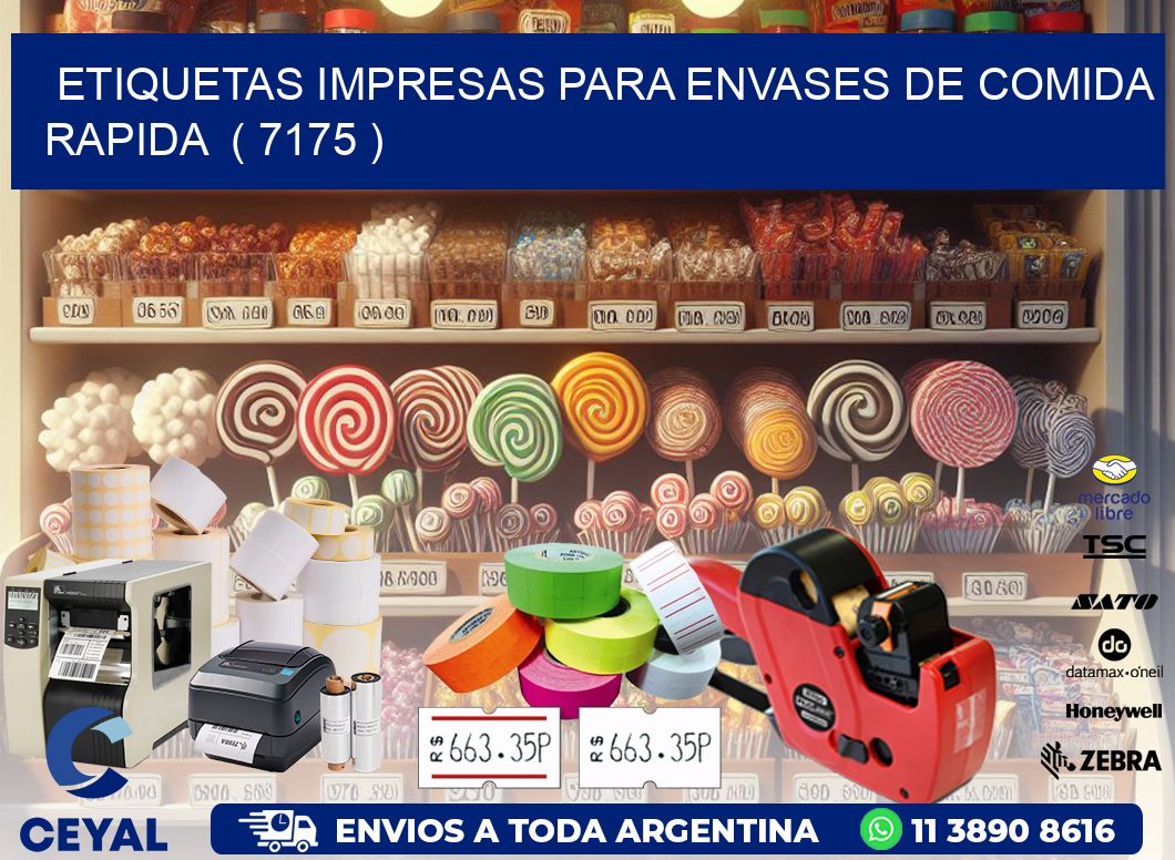 ETIQUETAS IMPRESAS PARA ENVASES DE COMIDA RAPIDA ( 7175 )