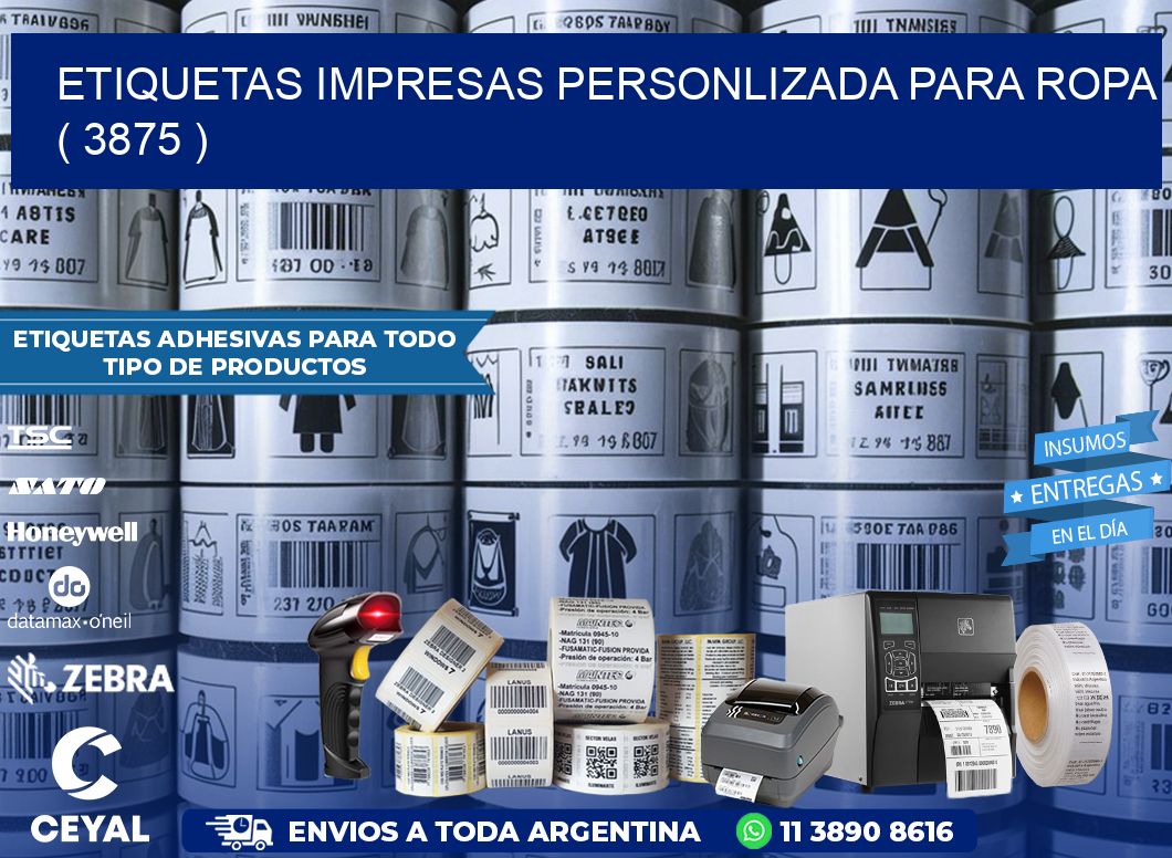 ETIQUETAS IMPRESAS PERSONLIZADA PARA ROPA   ( 3875 )