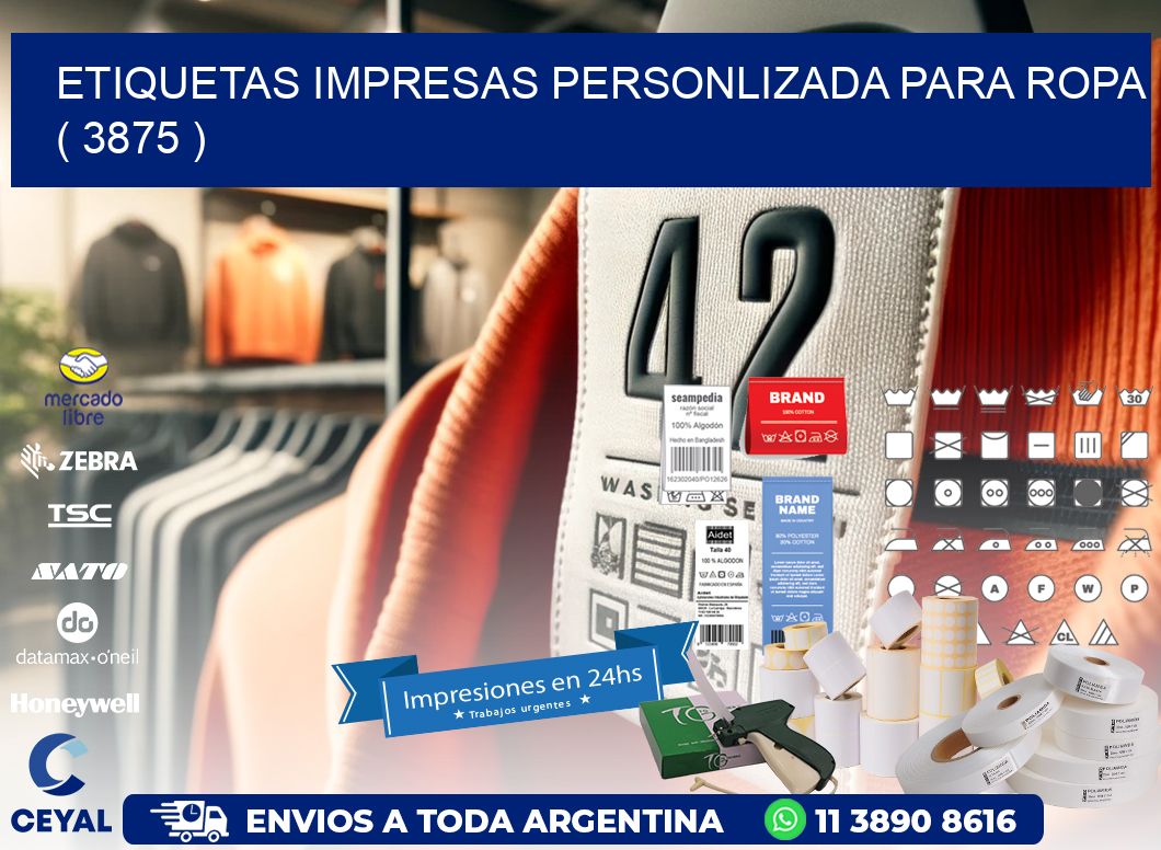 ETIQUETAS IMPRESAS PERSONLIZADA PARA ROPA   ( 3875 )
