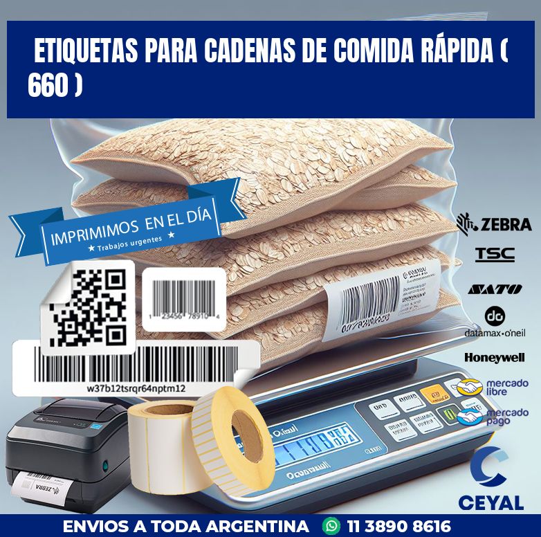 ETIQUETAS PARA CADENAS DE COMIDA RÁPIDA ( 660 )