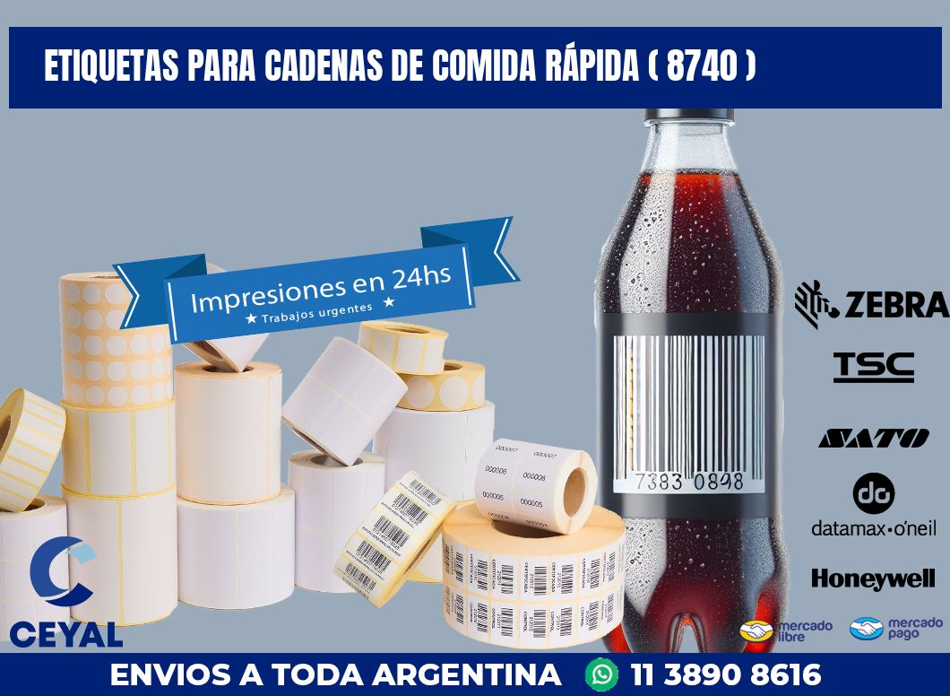 ETIQUETAS PARA CADENAS DE COMIDA RÁPIDA ( 8740 )
