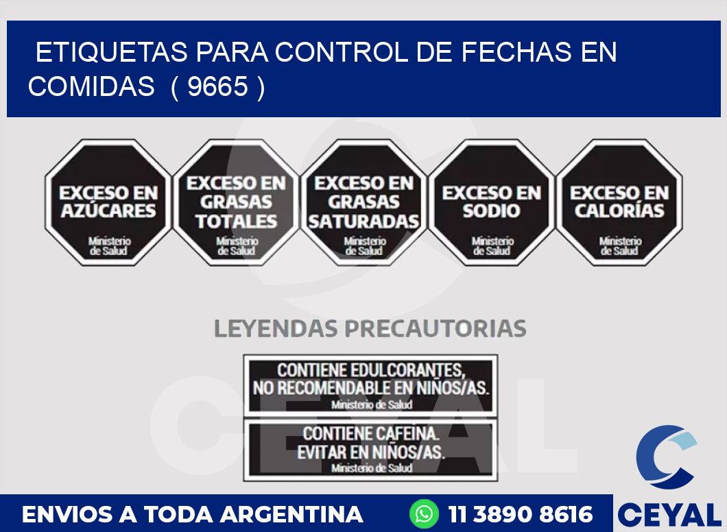 ETIQUETAS PARA CONTROL DE FECHAS EN COMIDAS  ( 9665 )