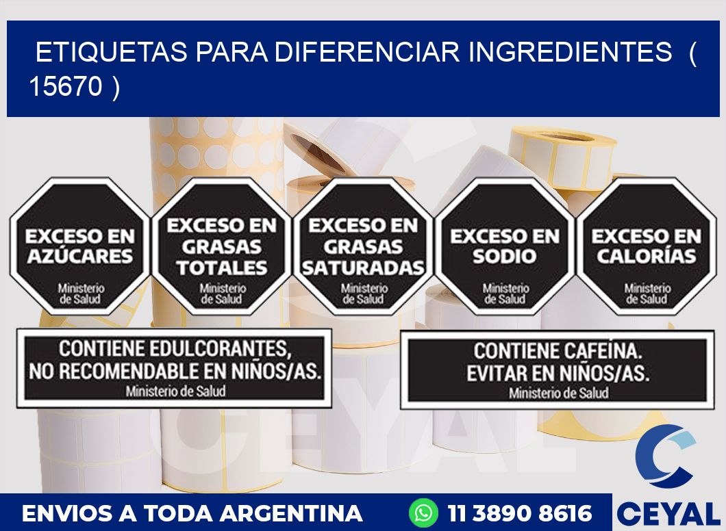 ETIQUETAS PARA DIFERENCIAR INGREDIENTES ( 15670 )