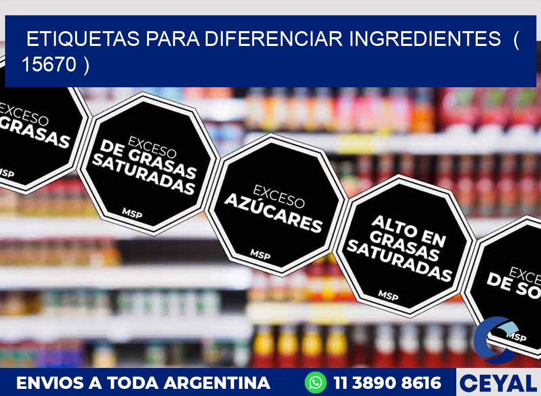 ETIQUETAS PARA DIFERENCIAR INGREDIENTES ( 15670 )