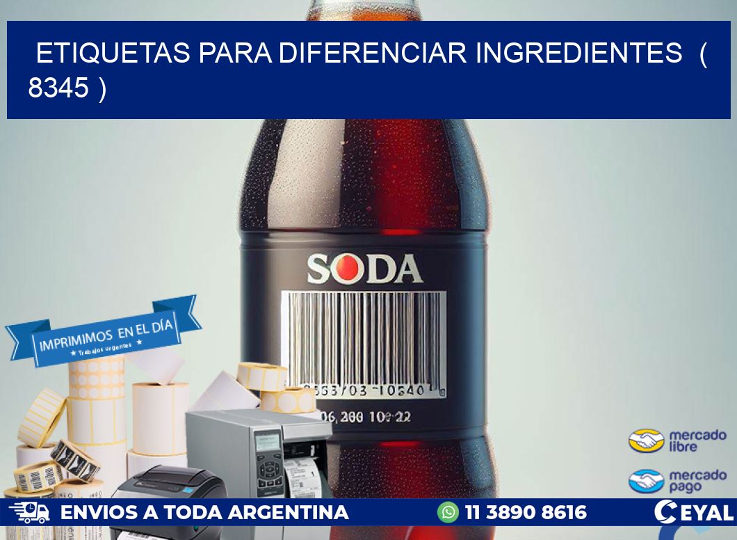 ETIQUETAS PARA DIFERENCIAR INGREDIENTES  ( 8345 )