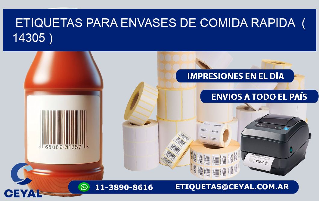 ETIQUETAS PARA ENVASES DE COMIDA RAPIDA ( 14305 )