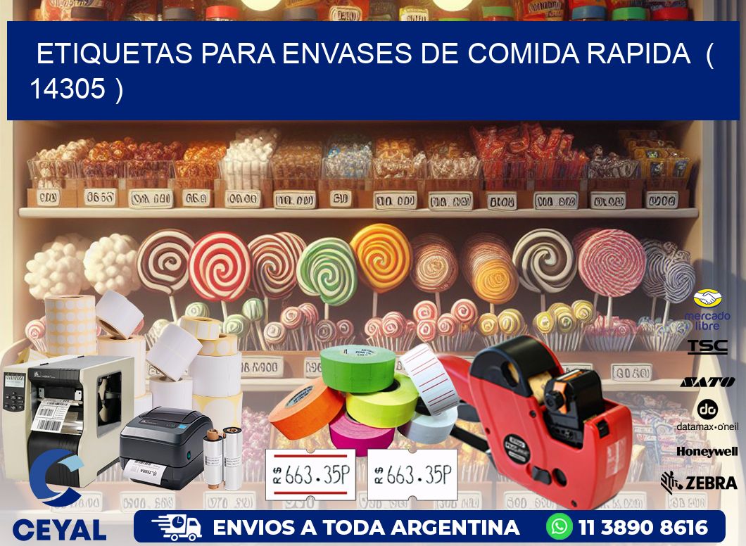 ETIQUETAS PARA ENVASES DE COMIDA RAPIDA ( 14305 )