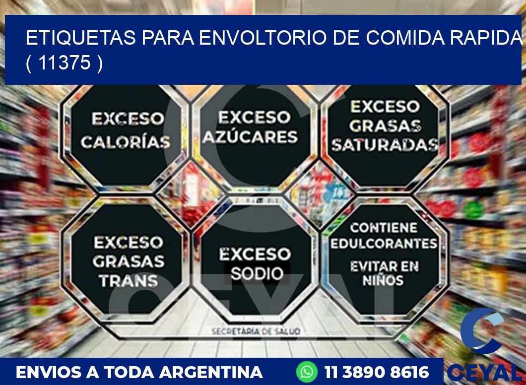 ETIQUETAS PARA ENVOLTORIO DE COMIDA RAPIDA  ( 11375 )