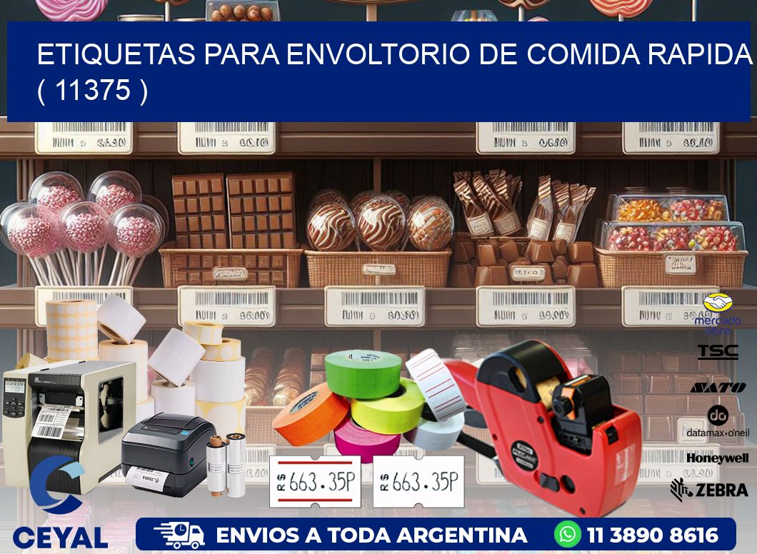 ETIQUETAS PARA ENVOLTORIO DE COMIDA RAPIDA ( 11375 )